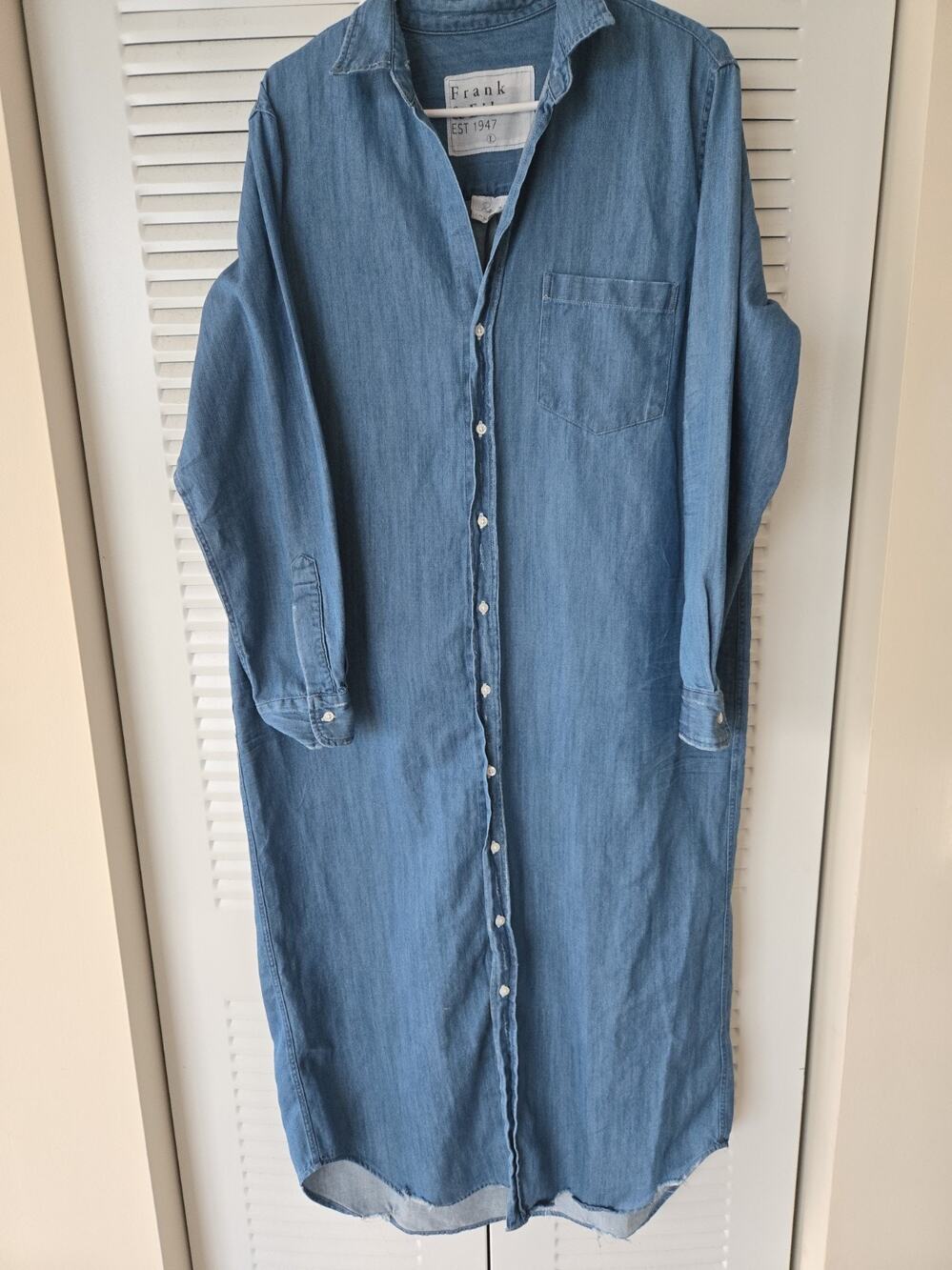 Frank & Eileen “Mary” Women’s Blue Denim Button-Up Dress Long Sleeve Collared L